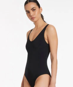 Jetset Plunge One Piece Black -Seafolly Fashion Store J10793 BLK 5