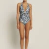 Jets Isola Bella Plunge One Piece Aqua/white