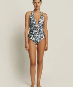 Jets Isola Bella Plunge One Piece Aqua/white