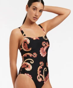 Jets Silk Road Tank One Piece Black -Seafolly Fashion Store J10862 BLK 3