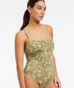 Jets Majorelle Tank One Piece Citron -Seafolly Fashion Store J10873 Citron 3