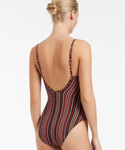 Jets Bedouin Stripe Tank One Piece Black -Seafolly Fashion Store J10878 BLK 4