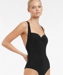 JETSET Gathered Front Infinity One Piece Black