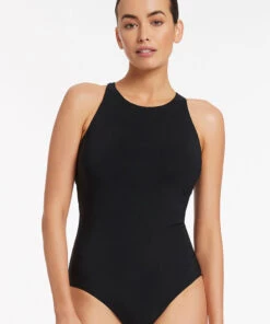 JETSET High Neck Cross Back DD/E One Piece Black