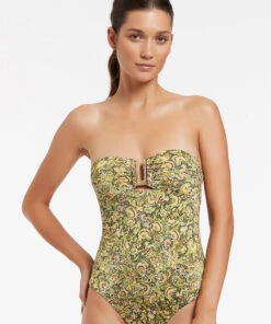 Jets Majorelle Bandeau One Piece Citron