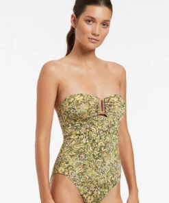Jets Majorelle Bandeau One Piece Citron -Seafolly Fashion Store J10900 Citron 3