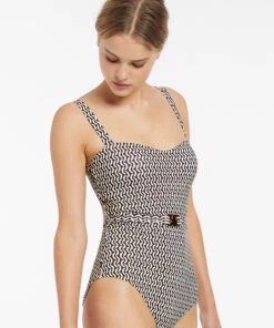 Jets Ipanema Infinity Tank One Piece Chocolate -Seafolly Fashion Store J10905 Chocolate 3