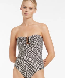 Jets Ipanema Bandeau One Piece Chocolate 7 Jets Ipanema Bandeau One Piece Chocolate -Seafolly Fashion Store J10907 Chocolate 4
