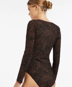 Jets Pantera Square Neck Surfsuit Chocolate -Seafolly Fashion Store J10919 Chocolate 3