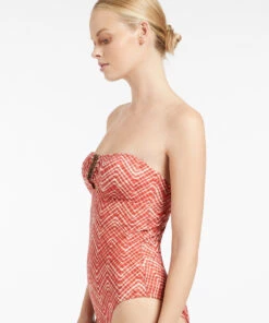 Jets Bonita Bandeau One Piece Maple -Seafolly Fashion Store J10932 Maple 3