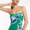 Jets Viva Leaf Bandeau One Piece Emerald