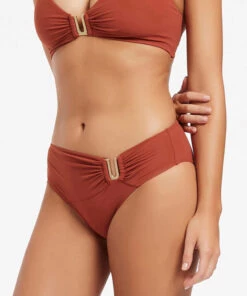 Jetset U Trim Mid Pant Russet -Seafolly Fashion Store J3775 Russet 3