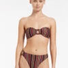 Jets Bedouin Stripe High Legline Bikini Bottom Black