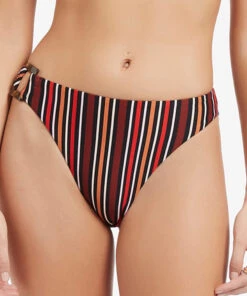 Jets Bedouin Stripe High Legline Bikini Bottom Black 8 Jets Bedouin Stripe High Legline Bikini Bottom Black -Seafolly Fashion Store J3804 BLK 4