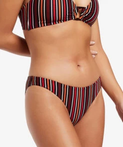 Jets Bedouin Stripe Hipster Bikini Bottom Black -Seafolly Fashion Store J3807 BLK 3