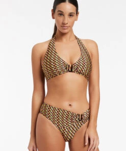 Jets Nomadic Lights Mid Trim Bikini Bottom Citron