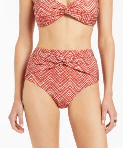 Jets Bonita Twist Front Pant Maple -Seafolly Fashion Store J3827 Maple 4