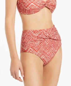 Jets Bonita Twist Front Pant Maple -Seafolly Fashion Store J3827 Maple 5