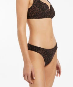 Jets Pantera Banded Highleg Pant Chocolate -Seafolly Fashion Store J3843 Chocolate 4