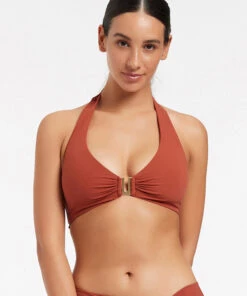 Jetset D/DD Halter Top Russet