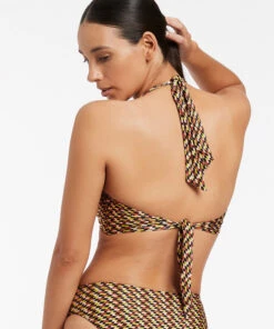 Jets Nomadic Lights D/DD Trim Halter Bikini Top Citron 8 Jets Nomadic Lights D/DD Trim Halter Bikini Top Citron -Seafolly Fashion Store J40319D DD Citron 4