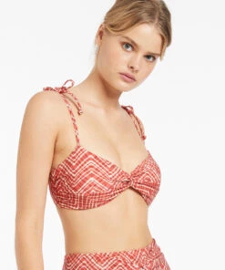Jets Bonita Twist Front Top Maple -Seafolly Fashion Store J40347 Maple 4