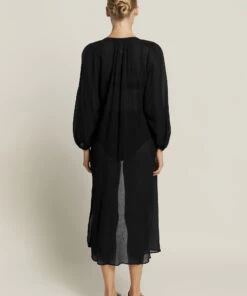 Jetset Longline Shirt Dress Black -Seafolly Fashion Store J60771 BLK 4