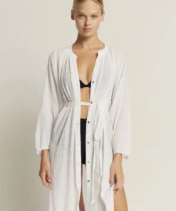 Jetset Longline Shirt Dress White -Seafolly Fashion Store J60771 WHT 6