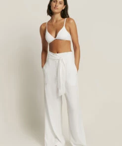 Jetset High Waist Pant White -Seafolly Fashion Store J60783 WHT 4