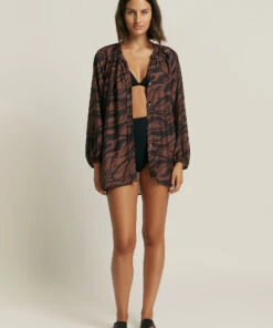 Jets Nomade Shirt Burnt clay/black