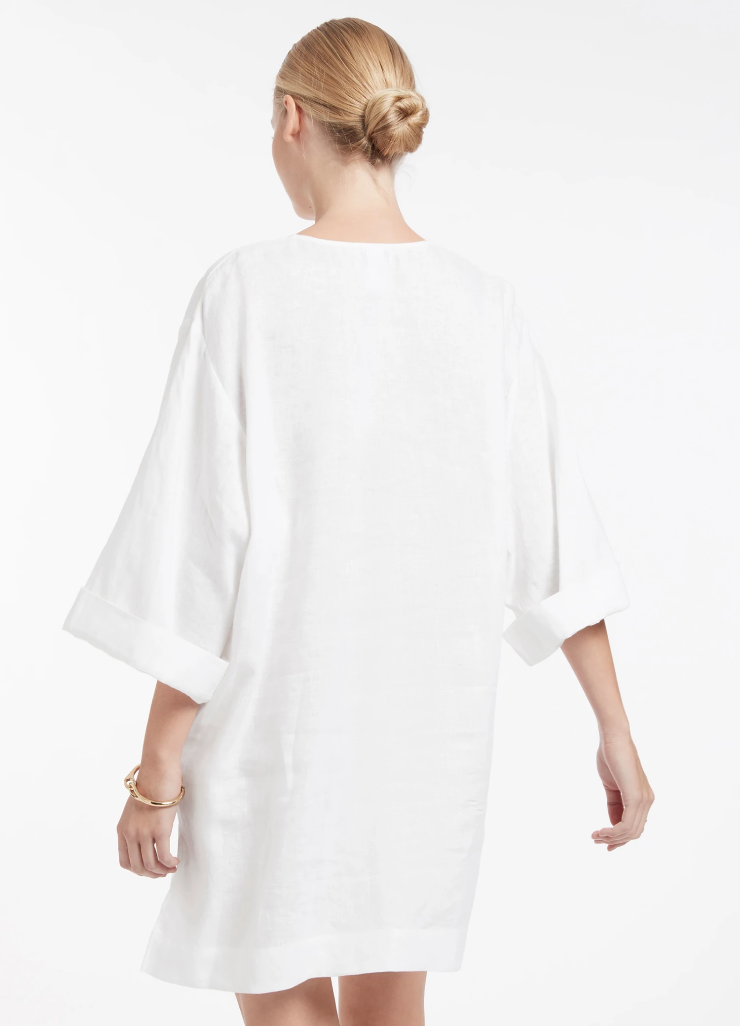 JETSET Wide Sleeve Kaftan White 4 JETSET Wide Sleeve Kaftan White - Image 4