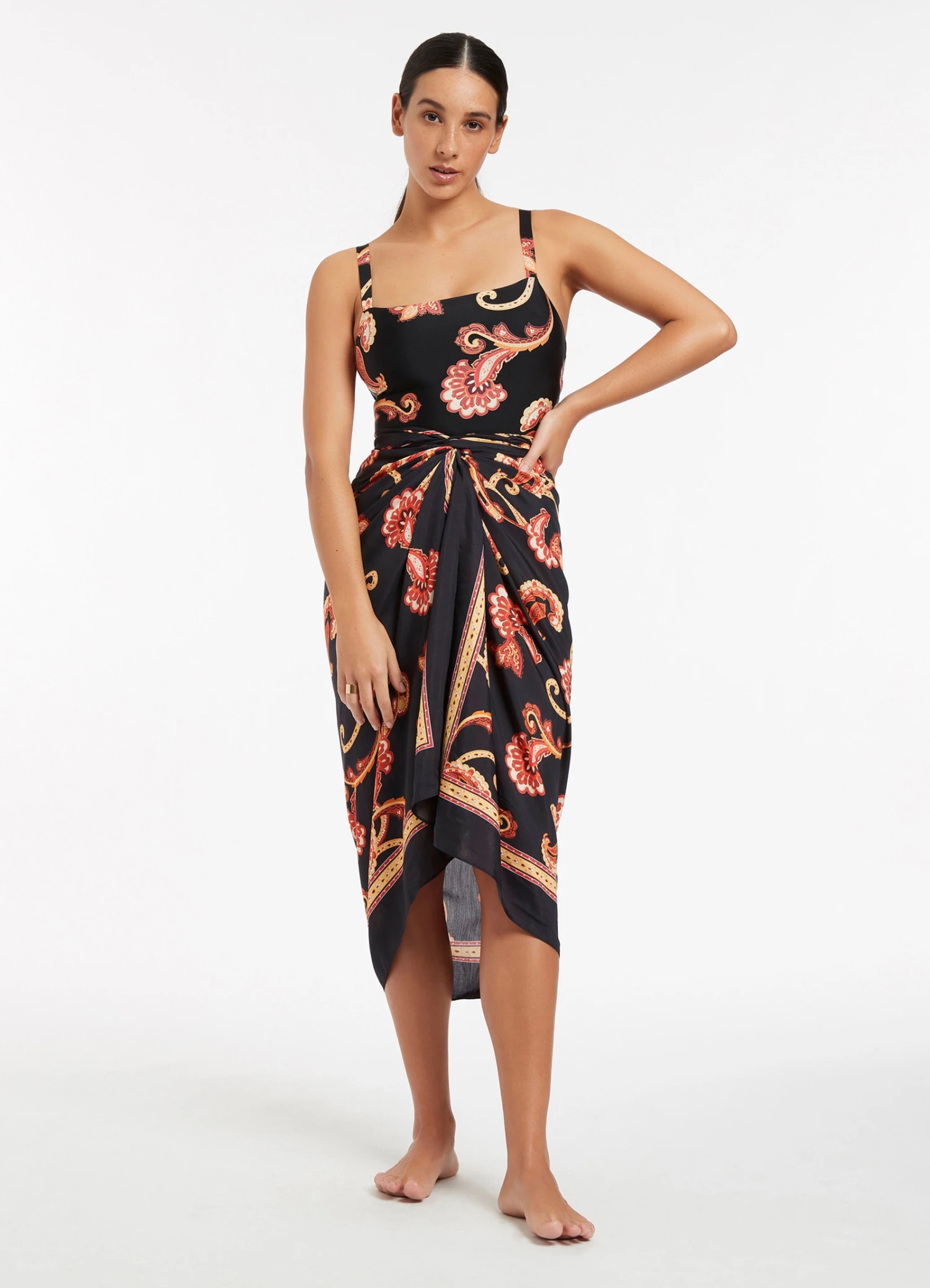 Jets Silk Road Sarong Black 1 Jets Silk Road Sarong Black