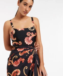 Jets Silk Road Sarong Black 7 Jets Silk Road Sarong Black -Seafolly Fashion Store J60831 Black 4