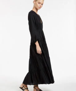 JETSET Tiered Maxi Dress Black -Seafolly Fashion Store J60835 Black 3