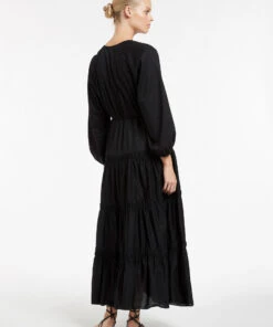 JETSET Tiered Maxi Dress Black -Seafolly Fashion Store J60835 Black 4
