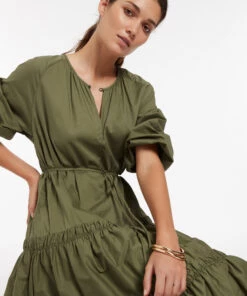 JETSET Tiered Maxi Dress Olive -Seafolly Fashion Store J60835 Olive 5