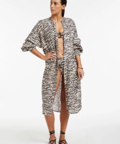 Jets Sahara Shirred Cuff Shirt dress Black -Seafolly Fashion Store J60837 Black 3