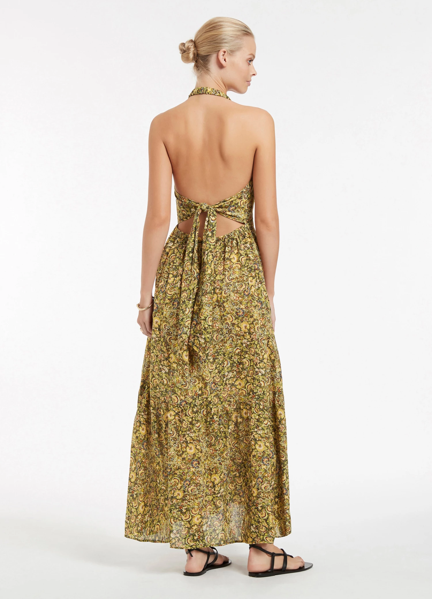 Jets Majorelle Tie Back Maxi Dress Olive 5 Jets Majorelle Tie Back Maxi Dress Olive - Image 5