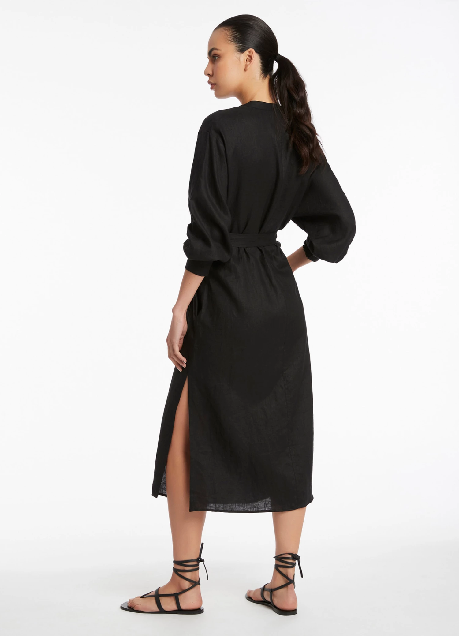 Jetset Shirred Cuff Shirt Dress Black 5 Jetset Shirred Cuff Shirt Dress Black - Image 5