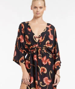Jets Silk Road Wide Sleeve Kaftan Black