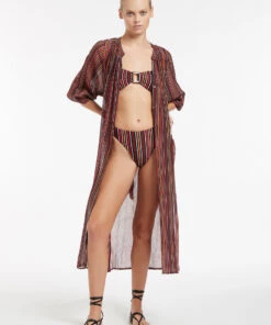 Jets Bedouin Stripe Gathered Soft Shirt Dress Black 7 Jets Bedouin Stripe Gathered Soft Shirt Dress Black -Seafolly Fashion Store J60848 Black 3