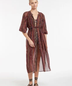 Jets Bedouin Stripe Gathered Soft Shirt Dress Black 8 Jets Bedouin Stripe Gathered Soft Shirt Dress Black -Seafolly Fashion Store J60848 Black 4