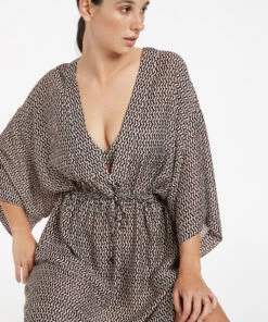 Jets Ipanema Gather Front Kaftan Chocolate