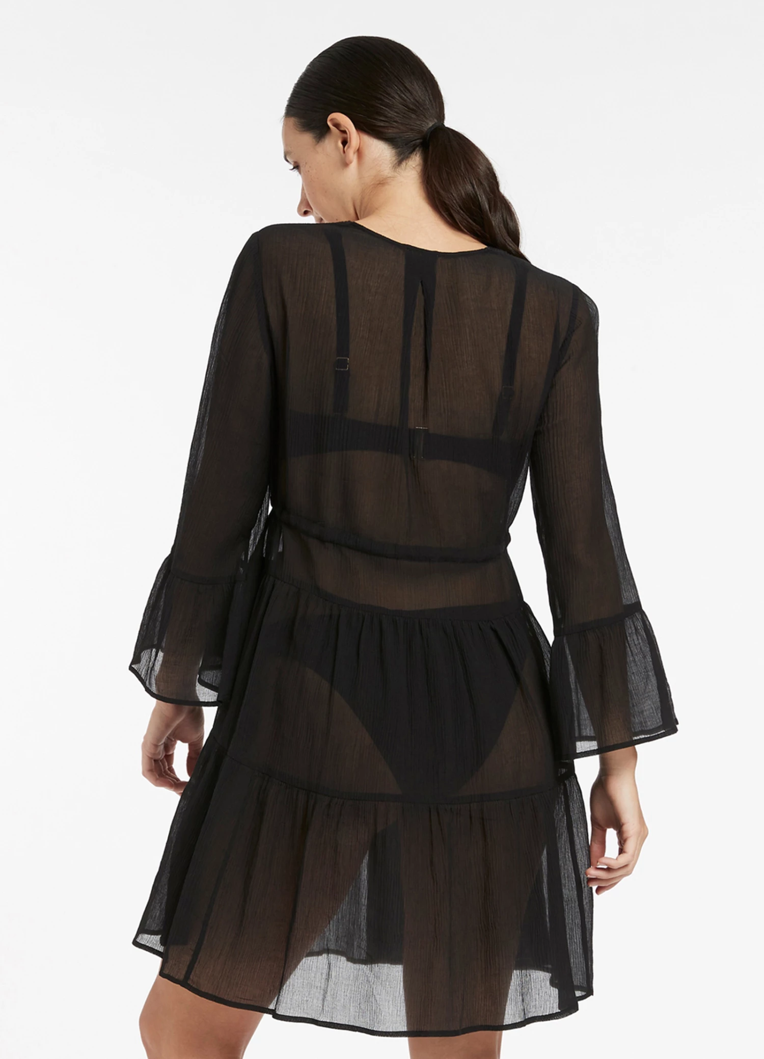 Jetset Tiered Cover Up Kaftan Black 4 Jetset Tiered Cover Up Kaftan Black - Image 4