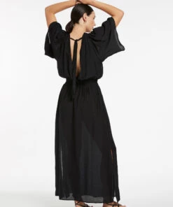 Jetset Full Sleeve Dress Black -Seafolly Fashion Store J60873 Black 3