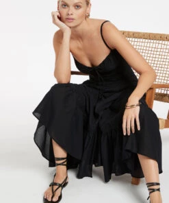 Jets Ascenso Tier Wrap Skirt Black 7 Jets Ascenso Tier Wrap Skirt Black -Seafolly Fashion Store J60874 Black 4