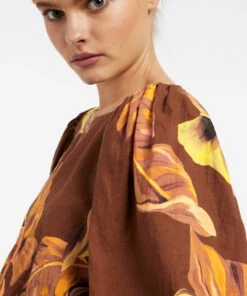 Jets Palmas Puff Sleeve Top Chocolate 11 Jets Palmas Puff Sleeve Top Chocolate -Seafolly Fashion Store J60881 Chocolate 5