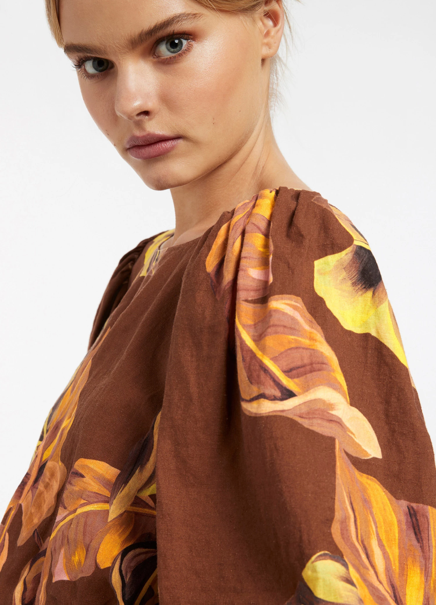 Jets Palmas Puff Sleeve Top Chocolate 5 Jets Palmas Puff Sleeve Top Chocolate - Image 5