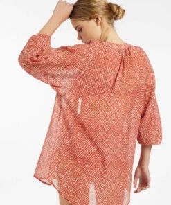 Jets Bonita Gathered Shirt Maple 12 Jets Bonita Gathered Shirt Maple -Seafolly Fashion Store J60883 Maple 6