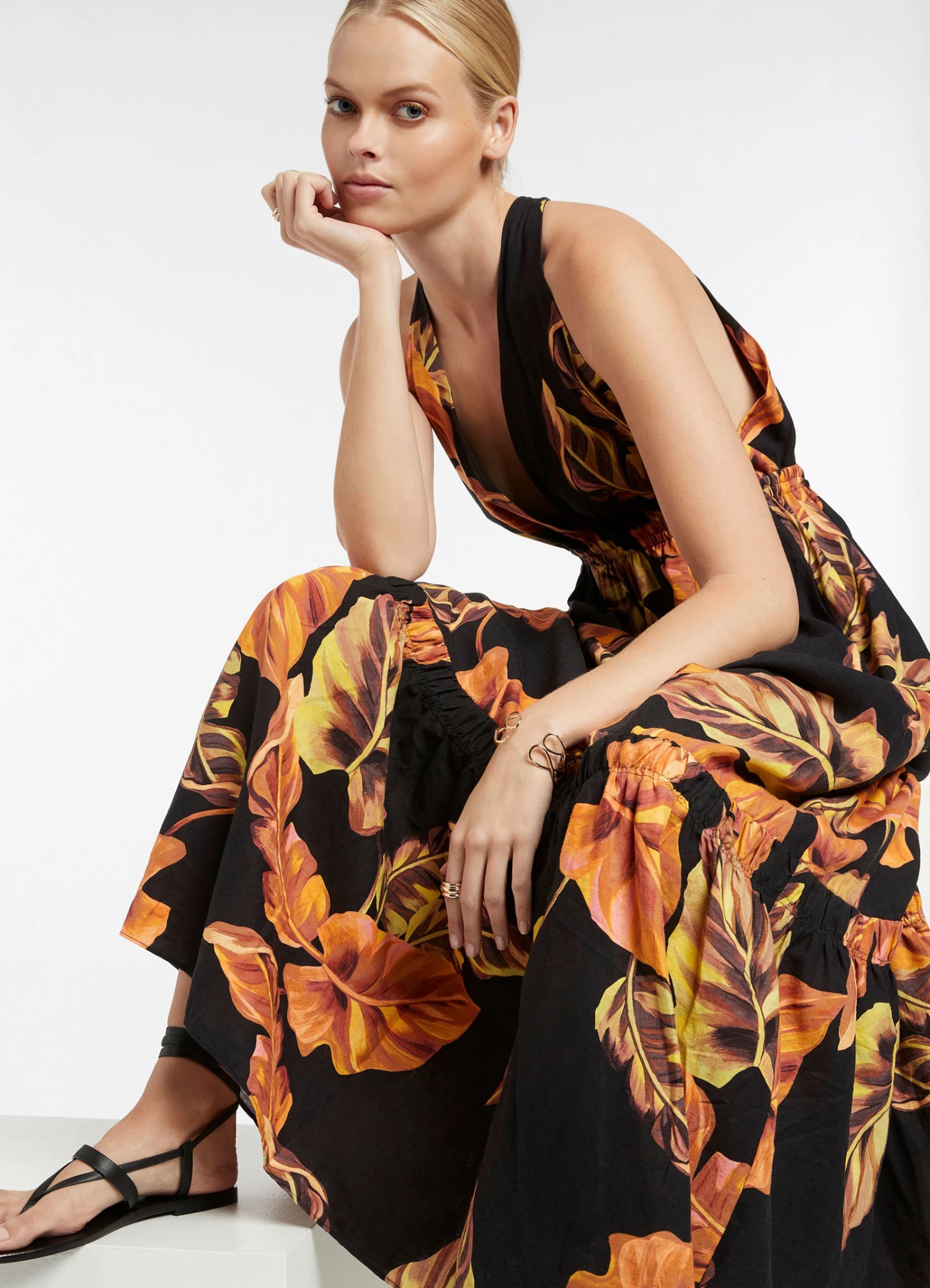 Jets Palmas Plunge Maxi Dress Black 2 Jets Palmas Plunge Maxi Dress Black - Image 2